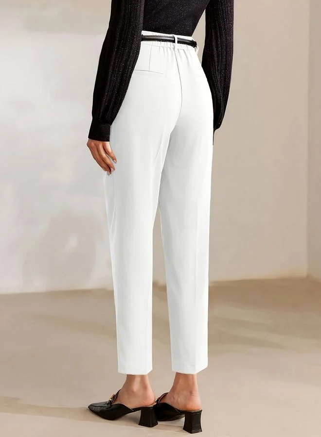 Take Two Solid Pocket Detail Straight Leg Pants