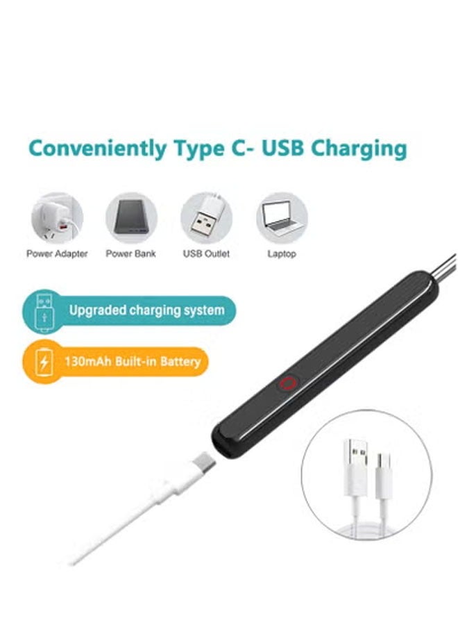 Arabest Ear Wax Removal, Wi-Fi Visible Wax Elimination Spoon with 4 Soft Silicone Ear Scoops, Wireless Ear Endoscope 1296P HD with LED Light for iPhone, iPad, Android Phones (Black)  - Image 4