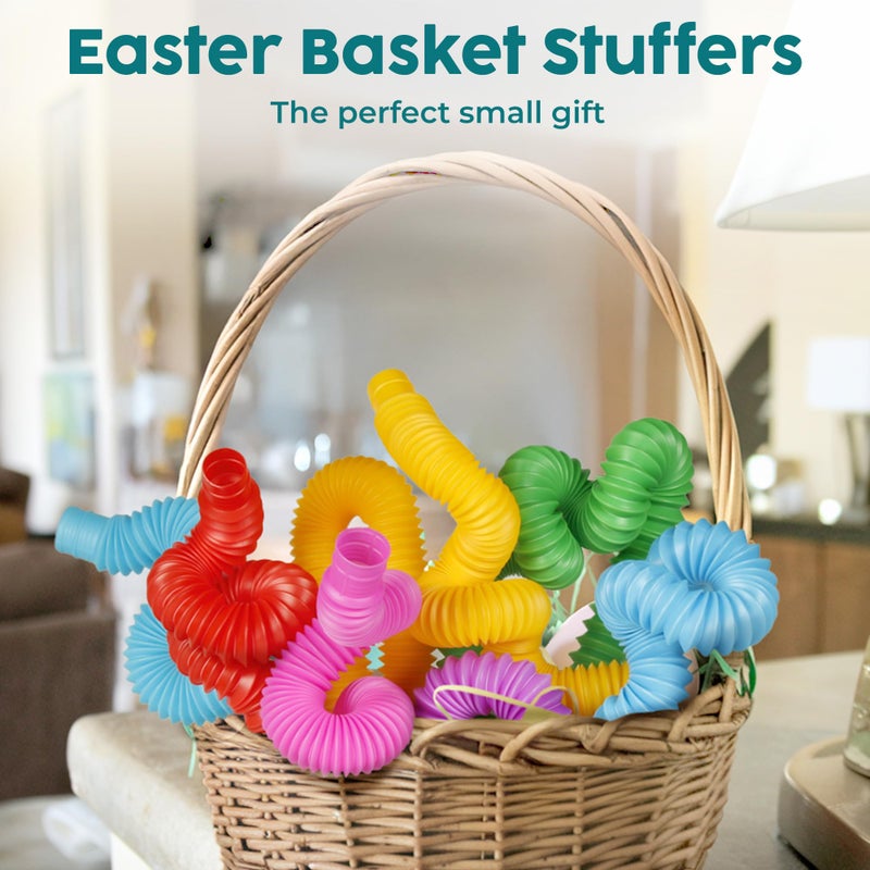 BUNMO Easter Gifts for Toddlers - Pop Tubes - Sensory Fidget Toys - Creative Learning - Hours of Fun for Kids - Easter Stuffers - Tons of Ways to Play - Non-Mouthable 3+ - 30 Pack Large - Image 2