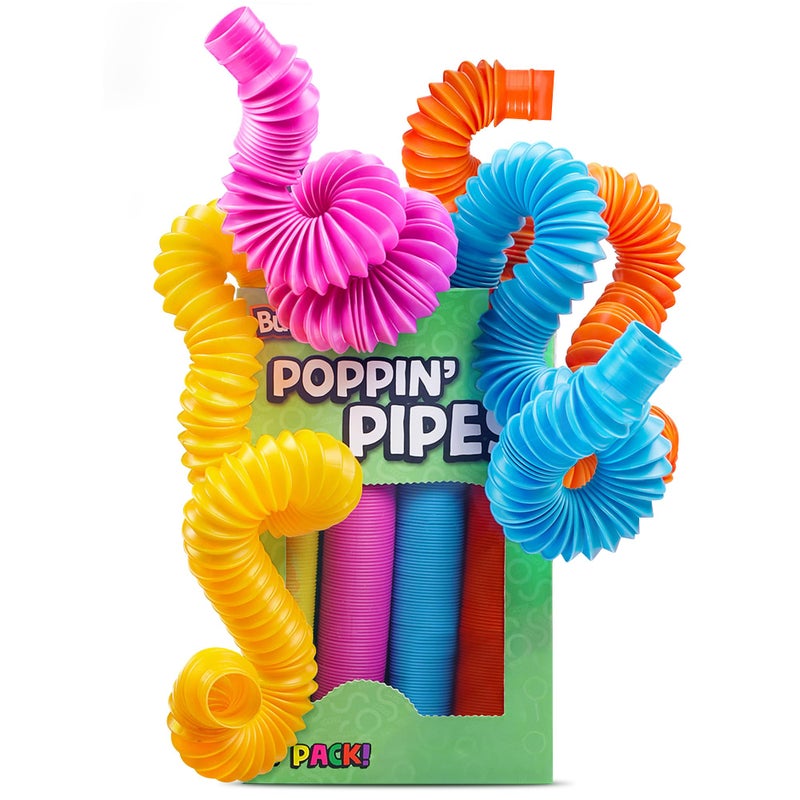 BUNMO Easter Gifts for Toddlers - Pop Tubes - Sensory Fidget Toys - Creative Learning - Hours of Fun for Kids - Easter Stuffers - Tons of Ways to Play - Non-Mouthable 3+ - 30 Pack Large - Image 1