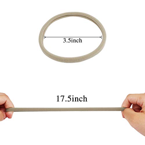 XIMA 40 Pack Nylon Headband,Newborn DIY Headband Soft Elastic Hairbands for Baby Girls Infant Toddlers Kids(Tan-40pcs) - Image 2