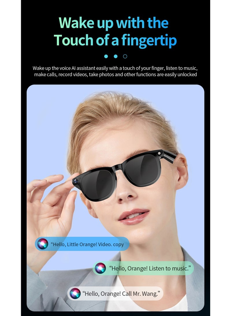 Domars AI Shooting Smart Bluetooth Glasses for Men & Women – 800W Pixel HD Camera, 2K Video Recording, AI Voice Assistant, Noise Canceling, Instant WiFi Transfer, Long-Lasting Battery for Travel, Sports & Office - Image 4