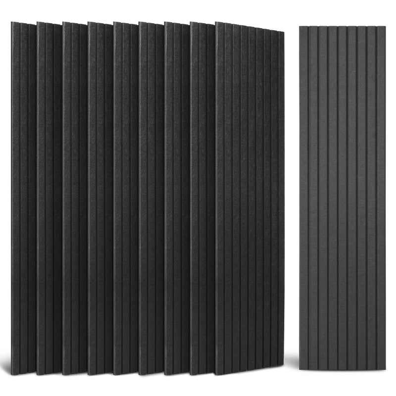 Art3dwallpanels 10 Pack Acoustic Panels, 48" X 12" X 0.35" Soundproof Wall Panels, Self Adhesive High Density Sound Absorbing Acoustic Treatment for Recording Studio, Office, Black - Image 1
