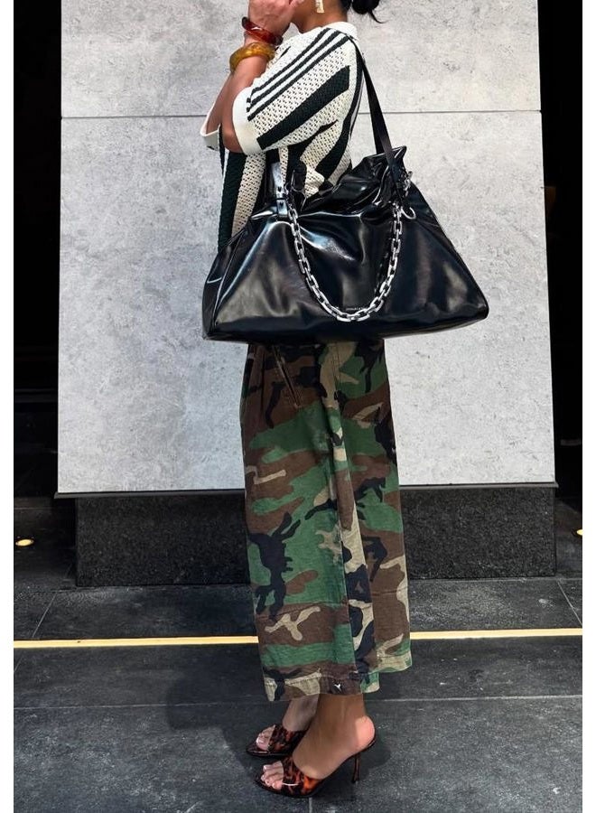 NRTHYE Womens Camo Cargo Jeans Army Fatigue Baggy Wide Leg High Waist Capris Camouflage Trousers Bermuda Boyfriend Pants, 00camo, XL - Image 5