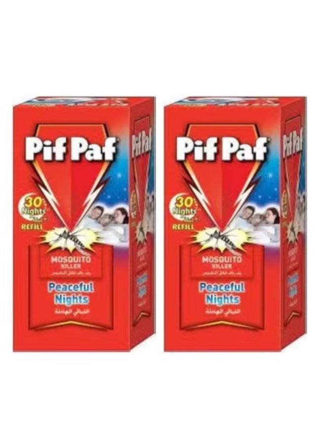 2pcPif Paf Mosquito Killer Liquid Electric Device Kit 30 Nights Refill 25ml