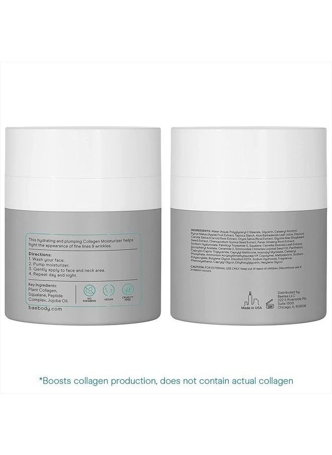 Baebody - Critically Acclaimed Plant-Based Booster Collagen Cream for Face - Vegan Collagen Moisturizer, Anti-Aging Wrinkle Cream for Women and Men, 1.7 fl oz - Image 1