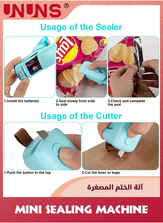 UNUNS Mini Sealing Machine,Heat Seal With Cutter And Magnet,Portable Mini Sealing Machine To Reseal Plastic Bags And Keep Snacks Fresh  - Image 3