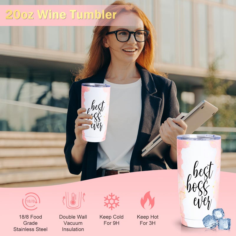 Suhctuptx Boss Gifts for Women, Christmas Gift for Female, Best Boss Lady Gifts for Women Funny Thank You Appreciation Day Basket Birthday Farewell Gift for Bosses Leader Manager Supervisor(Pink) - Image 3