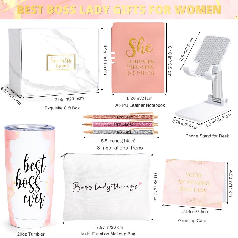 Suhctuptx Boss Gifts for Women, Christmas Gift for Female, Best Boss Lady Gifts for Women Funny Thank You Appreciation Day Basket Birthday Farewell Gift for Bosses Leader Manager Supervisor(Pink) - Image 2