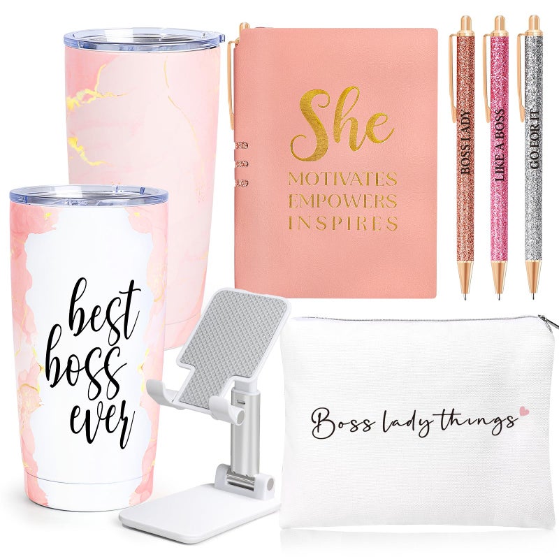 Suhctuptx Boss Gifts for Women, Christmas Gift for Female, Best Boss Lady Gifts for Women Funny Thank You Appreciation Day Basket Birthday Farewell Gift for Bosses Leader Manager Supervisor(Pink) - Image 1