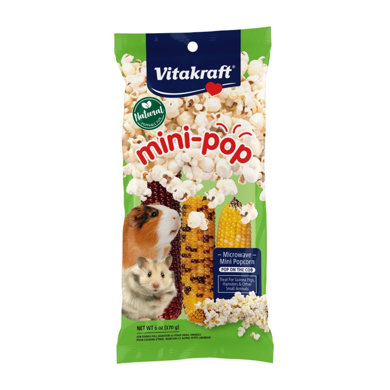 Vitakraft Mini Pops Treat for Small Animals - 100% Real Corn Cob - Supports Healthy Teeth - 6 oz - Image 1
