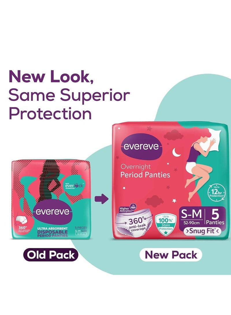 EverEve Ultra Absorbent Disposable Period Panties, S-M, 5's Pack, 0% Leaks, Sanitary protection for women & Girls, Maternity Delivery Pads, 360Â° Protection, Postpartum & Overnight use, Heavy Flow - Image 5