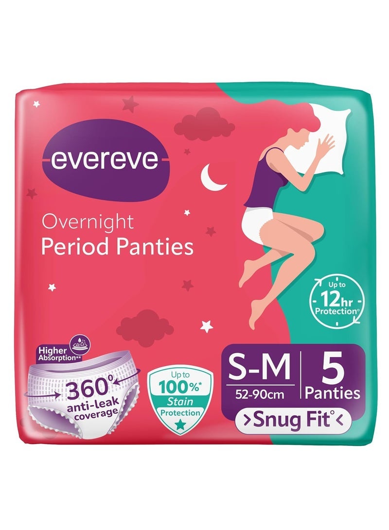 EverEve Ultra Absorbent Disposable Period Panties, S-M, 5's Pack, 0% Leaks, Sanitary protection for women & Girls, Maternity Delivery Pads, 360Â° Protection, Postpartum & Overnight use, Heavy Flow - Image 1