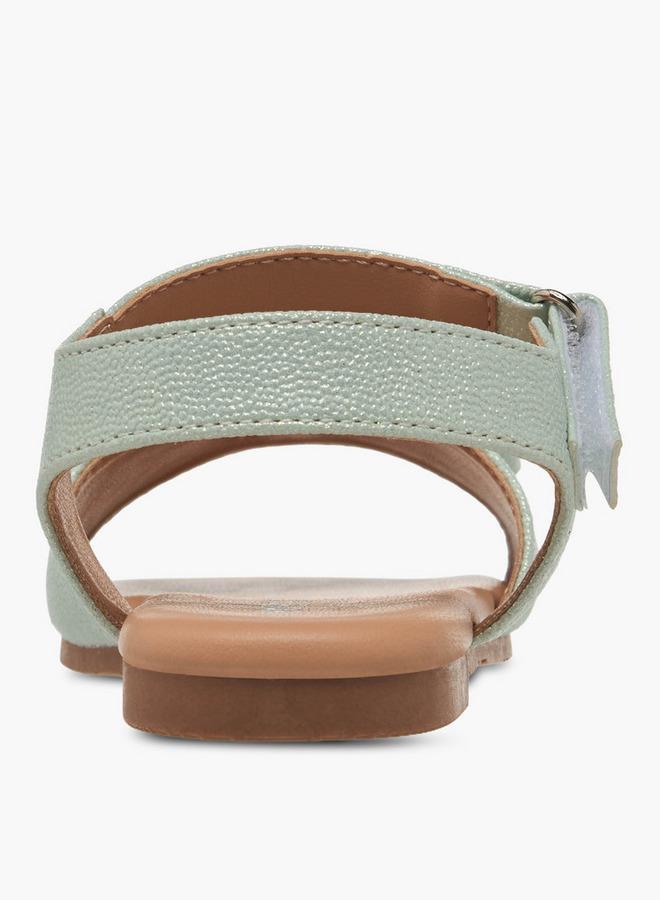 JUNIORS Girls Bow Applique Hook and Loop Sandals - Image 4