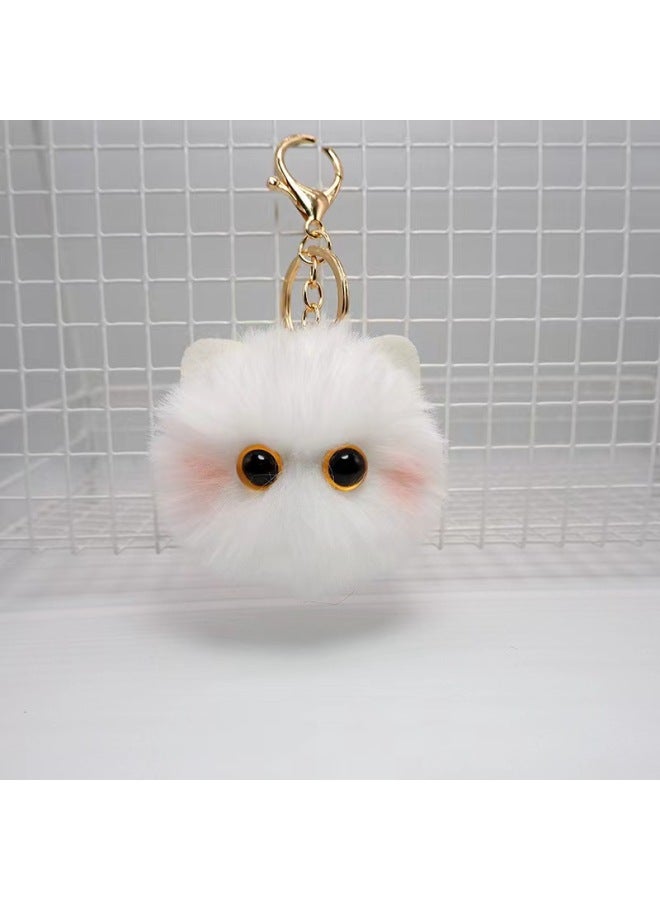 Girl Heart Blush Cat Ball Mountain Mountain Mountain Handmade Plush Doll Keychain Pendant Schoolbag Ornaments