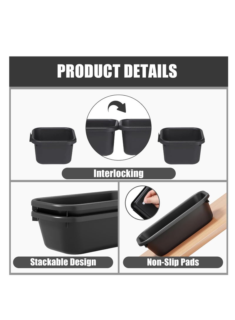 Premify 45 Pcs Plastic Drawer Organizers, 3 Size Large Storage Organizer Divider Interlocking Trays for Kitchen, Bathroom, Makeup, Fridge Organiser, Bedroom, Office, Utensils, Jewelries - Image 3