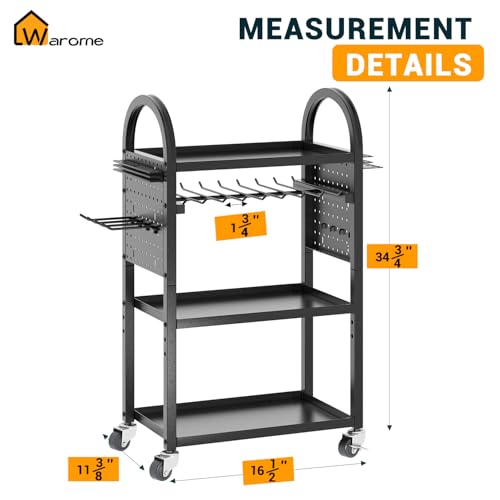 Warome Power Tool Organizer for Garage,Heavy Duty Tools Holder Storage Rack On Wheels,Floor Standing Rolling Power Tool Cart for Storage and Organization，Father/Husband/Boyfriend/Men/Dad Gift - Image 4