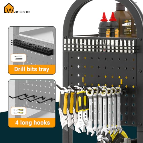 Warome Power Tool Organizer for Garage,Heavy Duty Tools Holder Storage Rack On Wheels,Floor Standing Rolling Power Tool Cart for Storage and Organization，Father/Husband/Boyfriend/Men/Dad Gift - Image 2