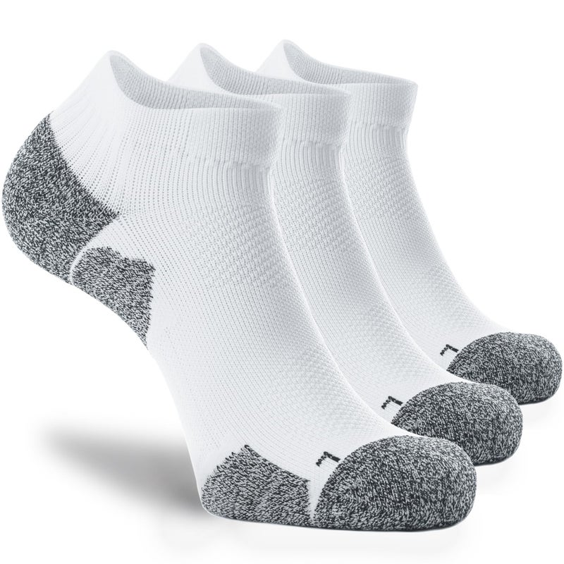 CWVLC Unisex Cushioned Compression Athletic Ankle Socks Multipack, 3-pairs White, M (7.5-10 W US/ 6-8.5 M US) - Image 1