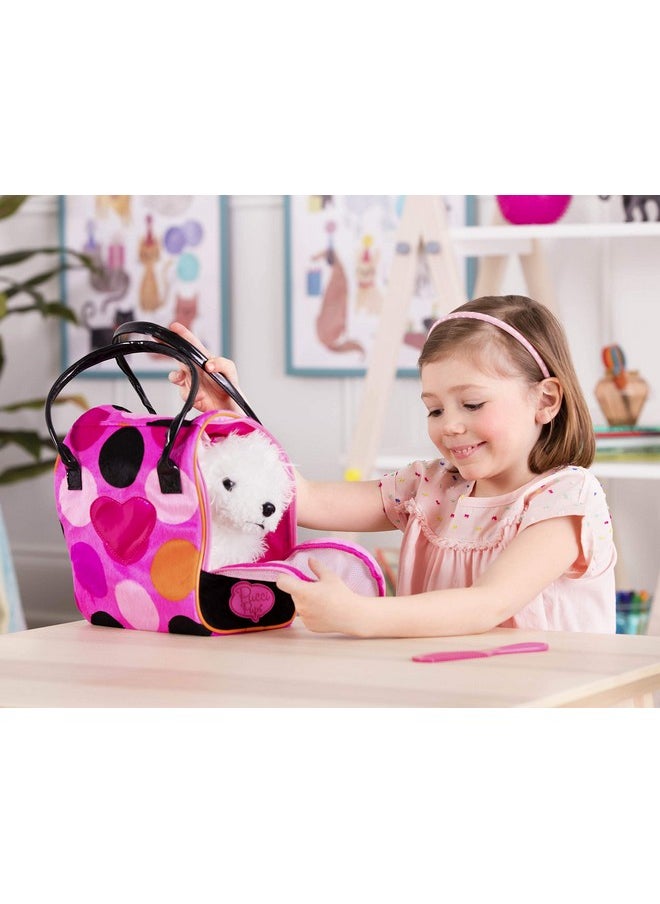 Pucci Pups Pucci Pups - Bichon Frisé Stuffed Puppy with Colorful Polka Dot Stuffed Animal Bag (ST8356Z)  - Image 2