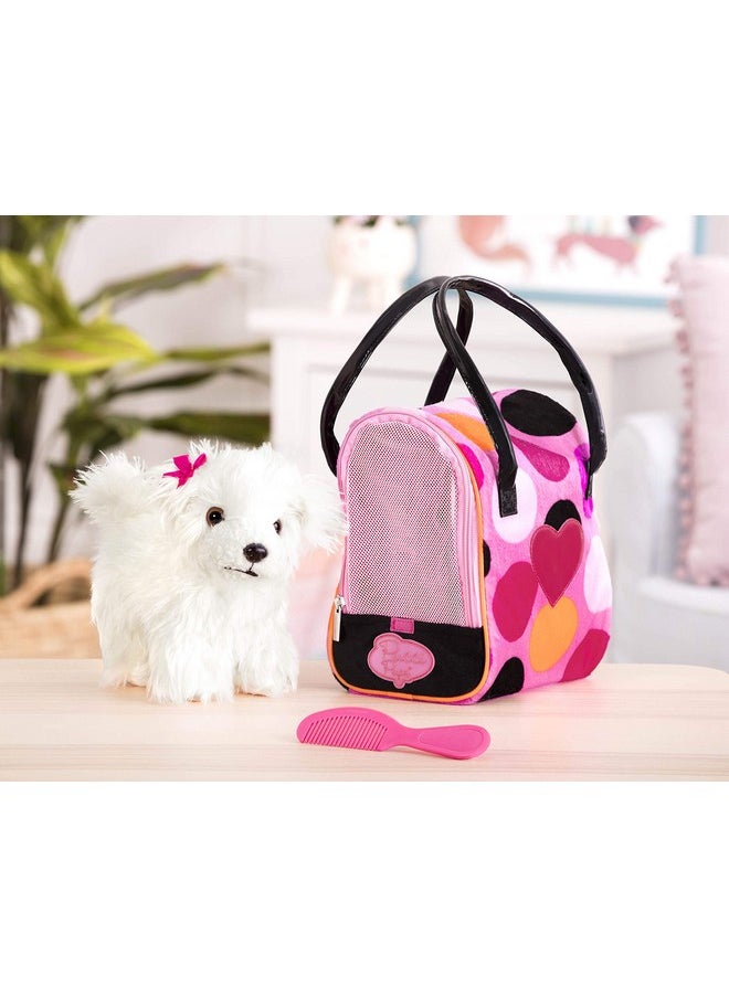 Pucci Pups Pucci Pups - Bichon Frisé Stuffed Puppy with Colorful Polka Dot Stuffed Animal Bag (ST8356Z)  - Image 3