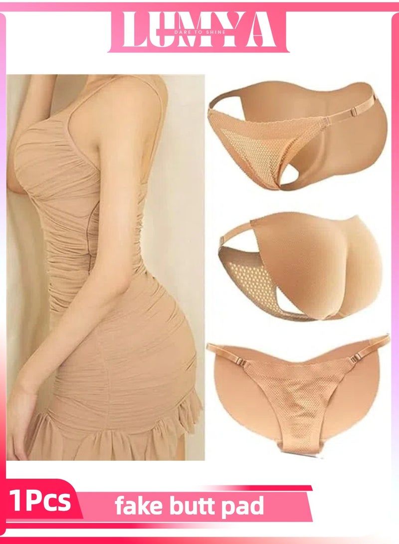 LUMYA Women's Padded Butt Lifter Panties, Seamless Shapewear with Adjustable Hip Pads, Tummy and Booty Enhancer, Butt Lifting Underwear for a Fuller Shape (Nude) - Image 1