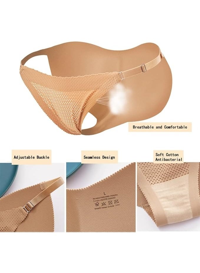 LUMYA Women's Padded Butt Lifter Panties, Seamless Shapewear with Adjustable Hip Pads, Tummy and Booty Enhancer, Butt Lifting Underwear for a Fuller Shape (Nude) - Image 4