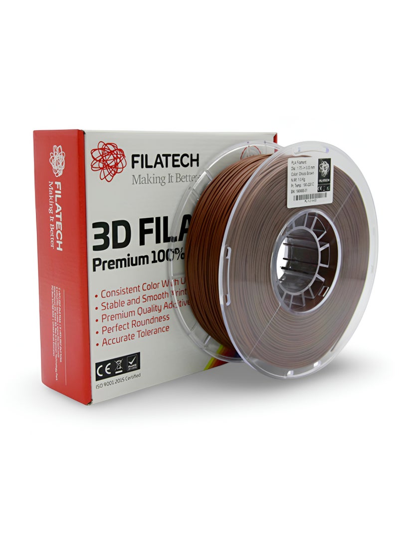 Filatech Premium PLA 3D Printing Filament – Choco Brown | Made in UAE | Non-Toxic, Easy Extrusion, Ideal for High-Precision Prints  - Image 1