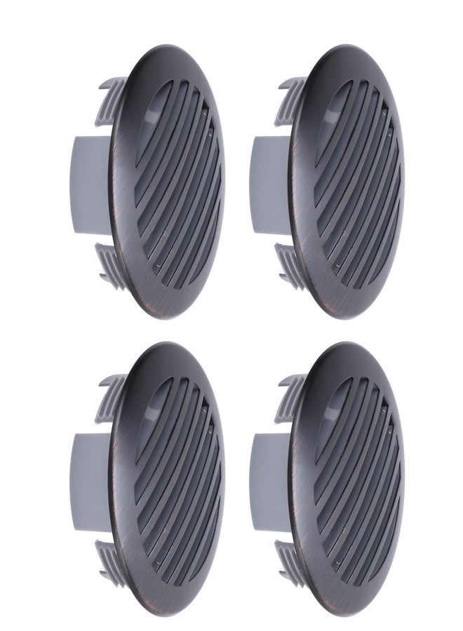 4Pcs 3in/76mm RV Air Louver Ceiling Vent 316 Stainless Steel Boat Ventilation Cover Round Air Vent Louver for Yacht Motorhome Black - Image 3
