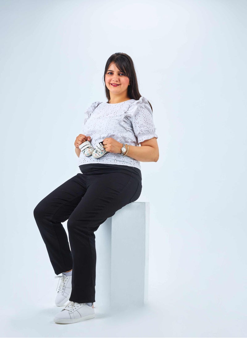 CIZARO Mama Black Slim-Fit Gabrdeen Jeans - Image 2