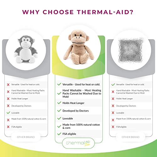 Thermal-Aid Zoo Microwavable Stuffed Animal - Plush Toy and Hot Cold Pack - Jo Jo The Monkey - Image 3