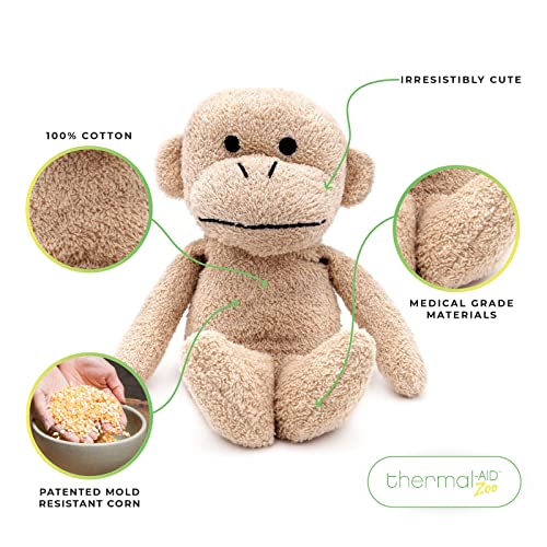 Thermal-Aid Zoo Microwavable Stuffed Animal - Plush Toy and Hot Cold Pack - Jo Jo The Monkey - Image 2