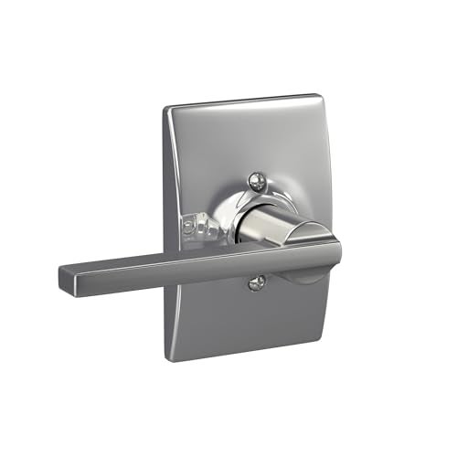 Schlage F10 LAT 625 CEN Latitude Door Lever with Century Trim, Hall & Closet Passage Lock, Bright Chrome - Image 4