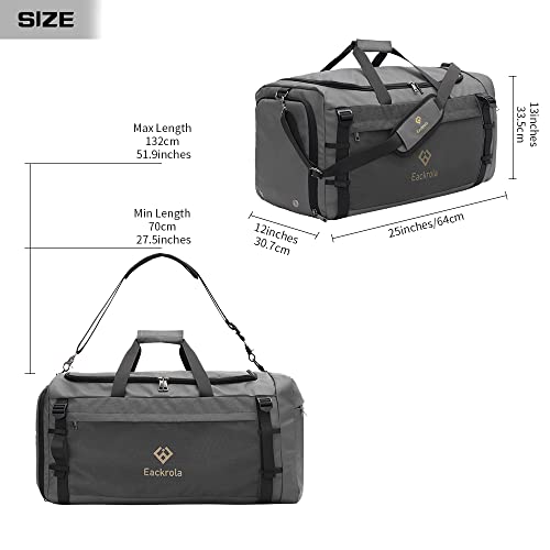 Eackrola Large Sports Gym Bag, Travel Duffel bag with Wet Pocket & Shoes Compartment for men women, 65L, Lightweight - Image 2