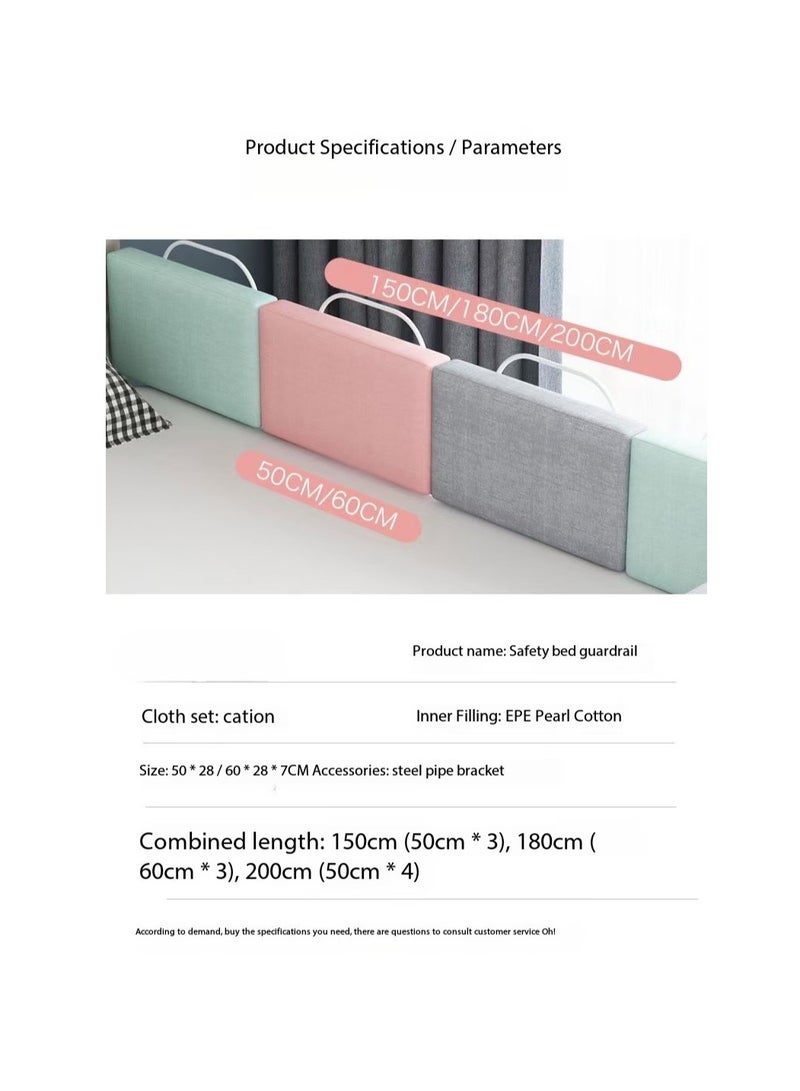 Foldable Crib Bed Rail, free combination bed barrier, children's bed safety barrier protection, upgraded reinforced safety bed fence anti-fall protector, crib guardrail, height adjustable universal bed children's bed guardrail (2-pack pink) - Image 3