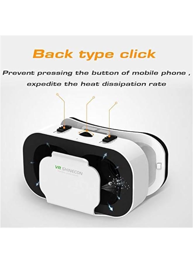 نظارات الواقع الافتراضي ثلاثية الأبعاد مزودة بسماعات متوافقة مع جميع الهواتف الذكية لمشاهدة الأفلام وألعاب الفيديو - Image 5