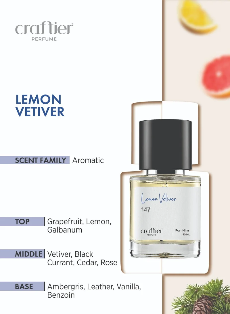 Craftier Perfume Inspired-Elysium Parfum LEMON VETIVER - Inspired of-ELYSIUM PARFUM, Eau De Parfum for Men - 50ml, Long Lasting Aromatic Fragrance Upto 36 Hrs, Travel Size Men's Perfume for Men | Best Price UAE
