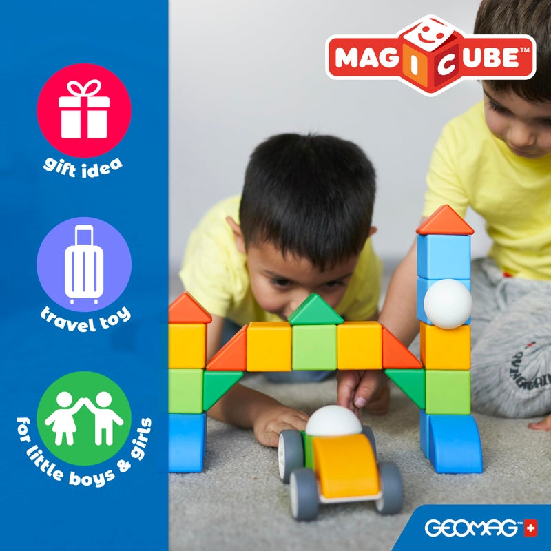 Geomag Magicube 24pcs Magnetic Blocks - Magnetic Building Blocks for Toddlers 1-3, Montessori Toys for 1+ Year Old, Autism Sensory Product, Magnets for Kids - Image 4