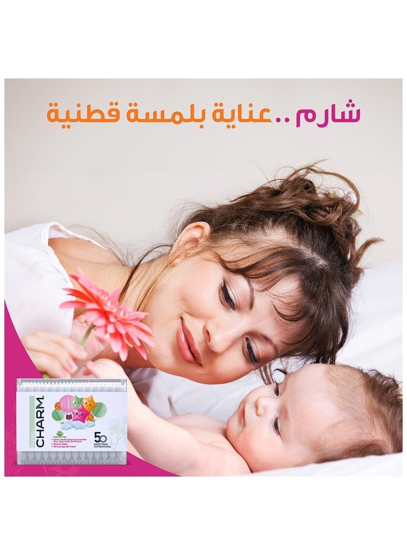 سانيتا شارم أعواد قطنية للأطفال 50 قطعه - Image 4