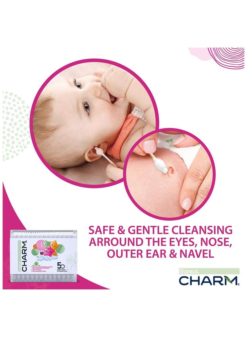 سانيتا شارم أعواد قطنية للأطفال 50 قطعه - Image 5