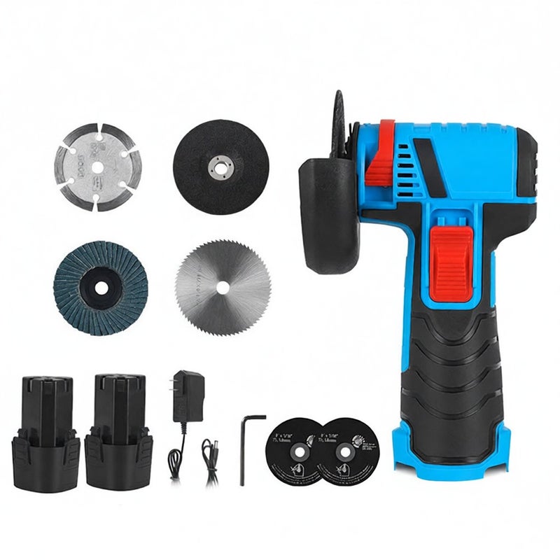 12V 19500r/min cordless electric tile cleaning machine, angle grinder, multifunctional mini grinder, brushless all copper motor for cutting and polishing ceramic tiles, wood, stone, steel, handheld portable cutting machine, polishing machine, cutting - Image 1