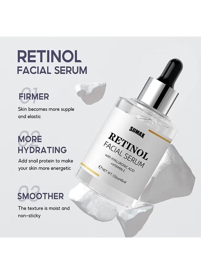 SUMAX Retinol Facial Serums With Hyaluronic Acid & Vitamin C , Anti Aging Retinol Serum for Skin Repair, Retinol Serum For Face, Reduces Wrinkles, Fine Lines, Age Spots Face Serums for Women and Men 45ml - Image 4
