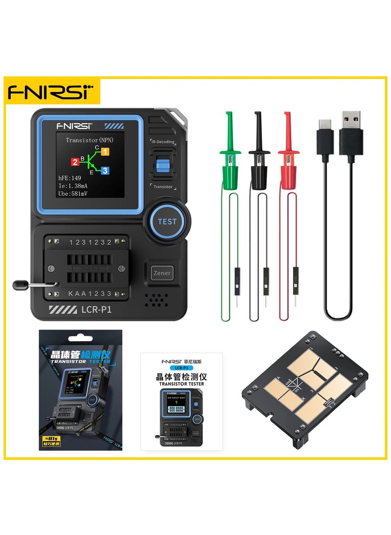 FNIRSI - LCR-P1 Transistor Tester, Diode Triode Capacitor Resistance, LCR ESR Meter MOSFET NPN PNP SMD Multifunction Tester - Image 1