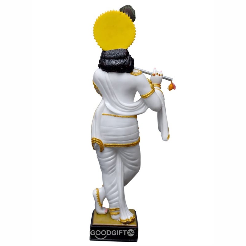 UNGROL Good Gift 24 Marble Finish Shri Krishna Statue Murti Gift Home Decor Big Size Height 26 Inches White Love - Image 4