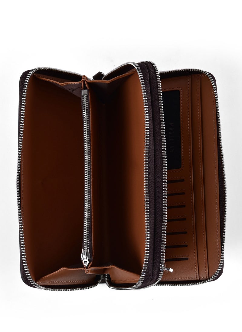 MAGELLAN - Wallet Double Zipper from Magellan,brown - Image 1