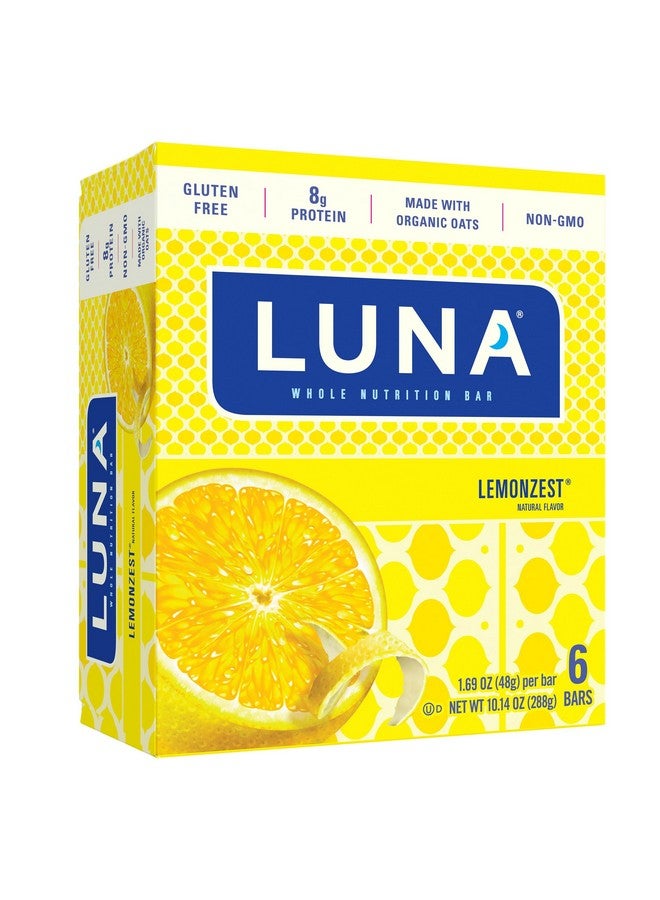 LUNA BAR - Lemonzest Flavor - Gluten-Free - Non-Gmo - 7-9G Protein - Made With Organic Oats - Low Glycemic - Whole Nutrition Snack Bars - 1.69 Oz. (6 Pack) - Image 1