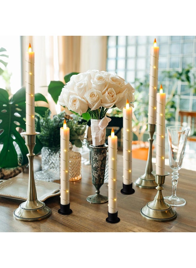 3 Pcs Flickering Flameless Battery Operated Taper Candle-Window Candles with Remote and Time-LED 3D Dynamic Flame-9.6 Inches for Wedding, Party,Home Decoration-Ivory - Image 5