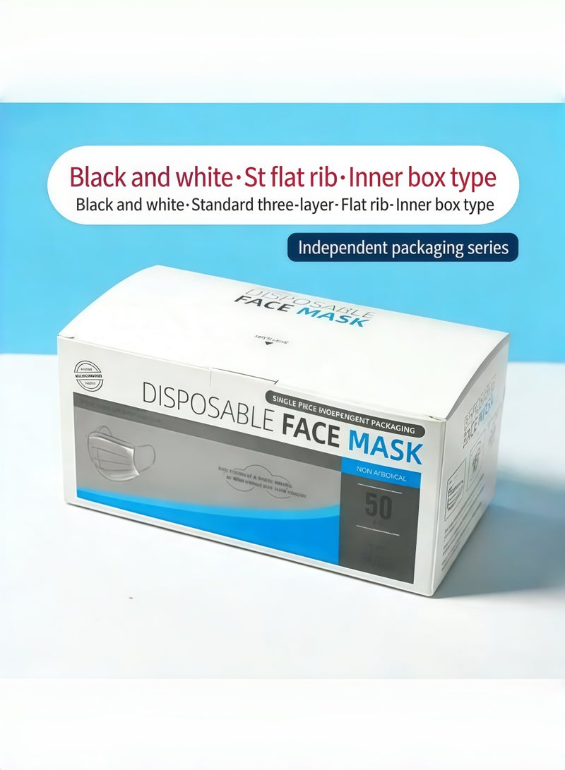 200 قطعة قناعات وجه سوداء أحادية الاستخدام، مُغلفة منفردة، مُدببة - Image 4