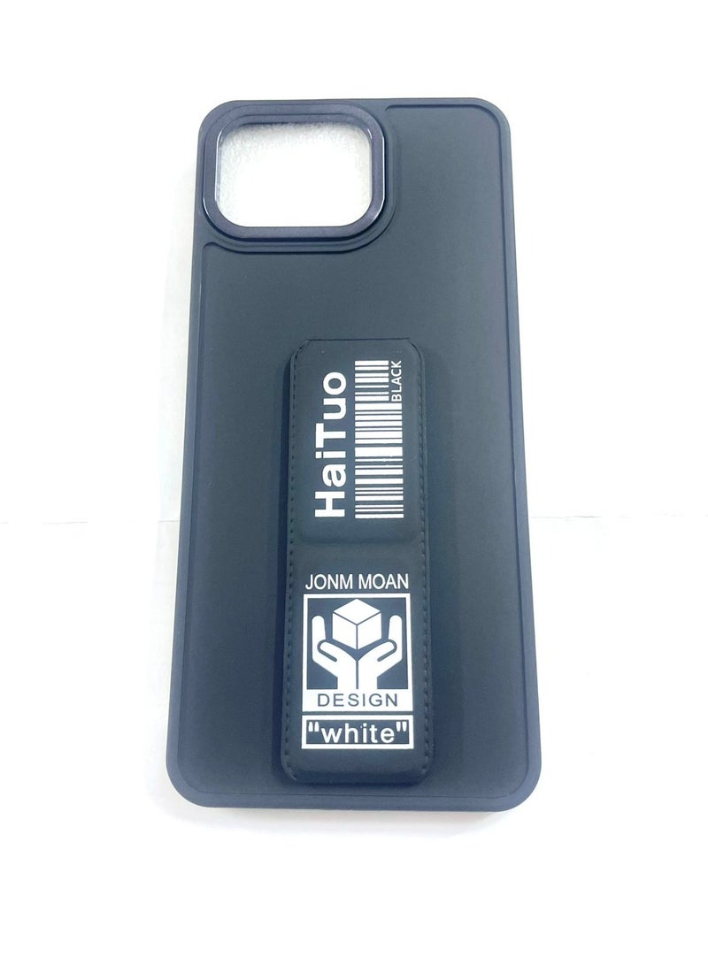 HAI Hand Grip with Stand Case Cover for Oppo A93 Black - Image 1