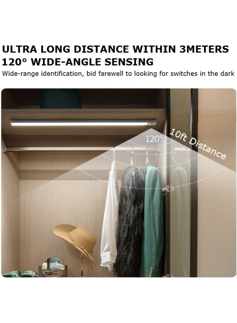 LED Motion Sensor Cabinet Light 7.9inch Under Counter Closet Lighting Ultra Thin Light Wireless USB Rechargeable Kitchen Night Lights 54 Bright Lamp Bead for Closets Cupboard Wardrobe